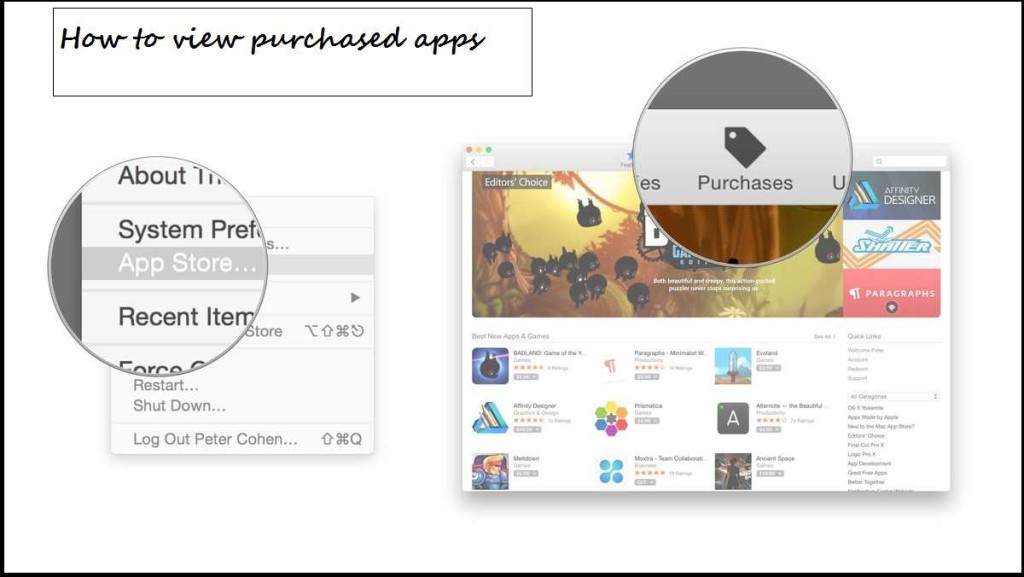 view purchased apps in mac