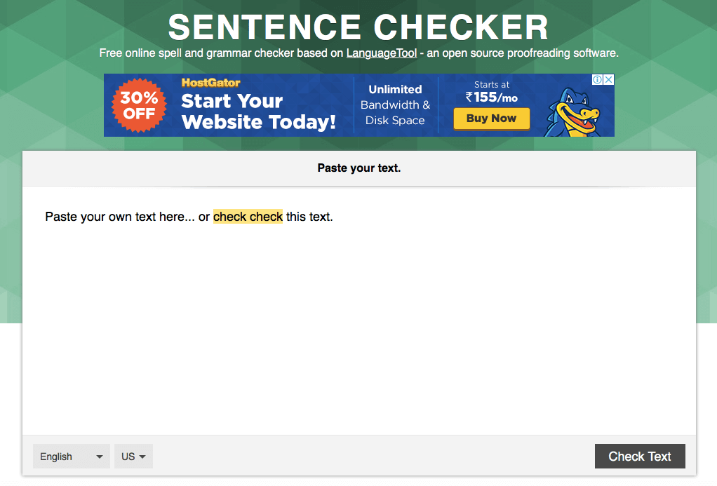 sentence checker